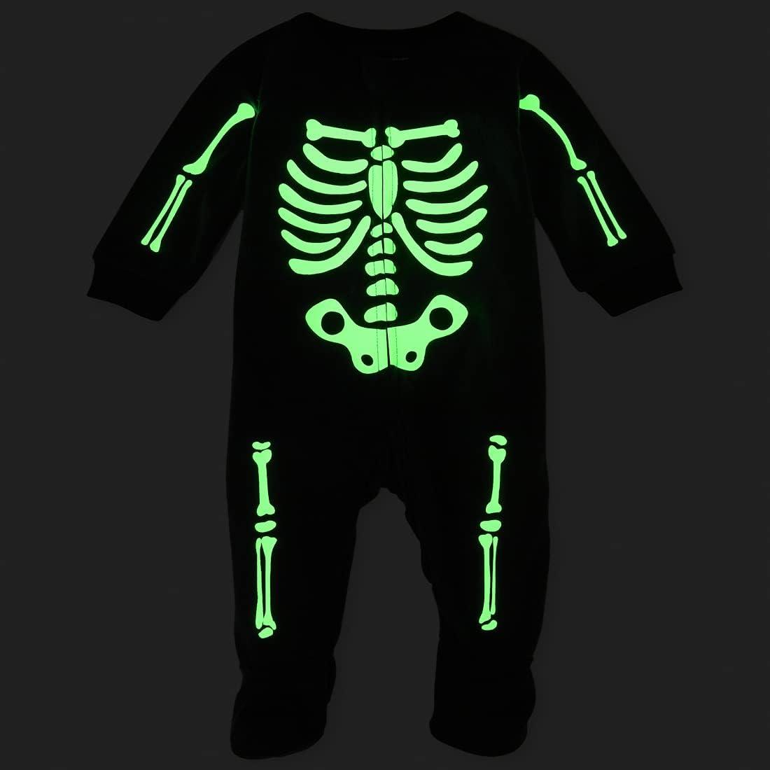 imageThe Childrens Place Baby and Family Matching Fleece Holiday Pajama SetHalloween Skeleton