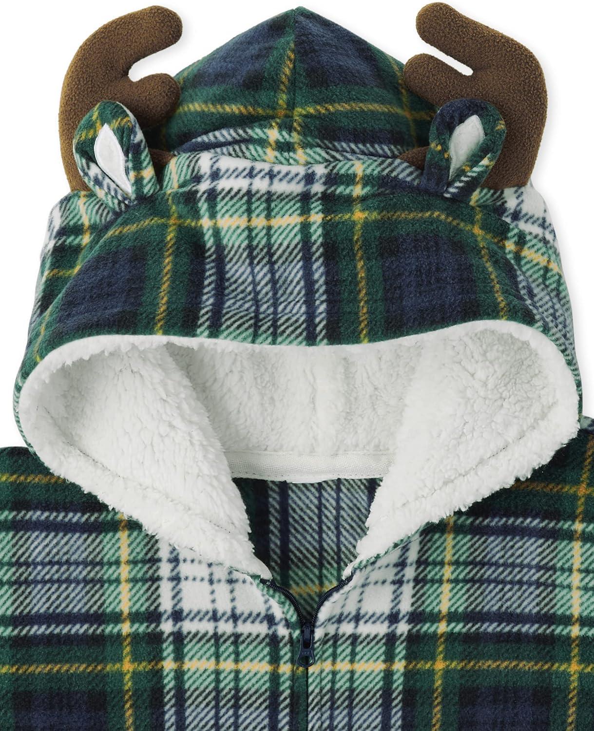 imageThe Childrens Place Baby and Family Matching Fleece Holiday Pajama SetMoose Plaid