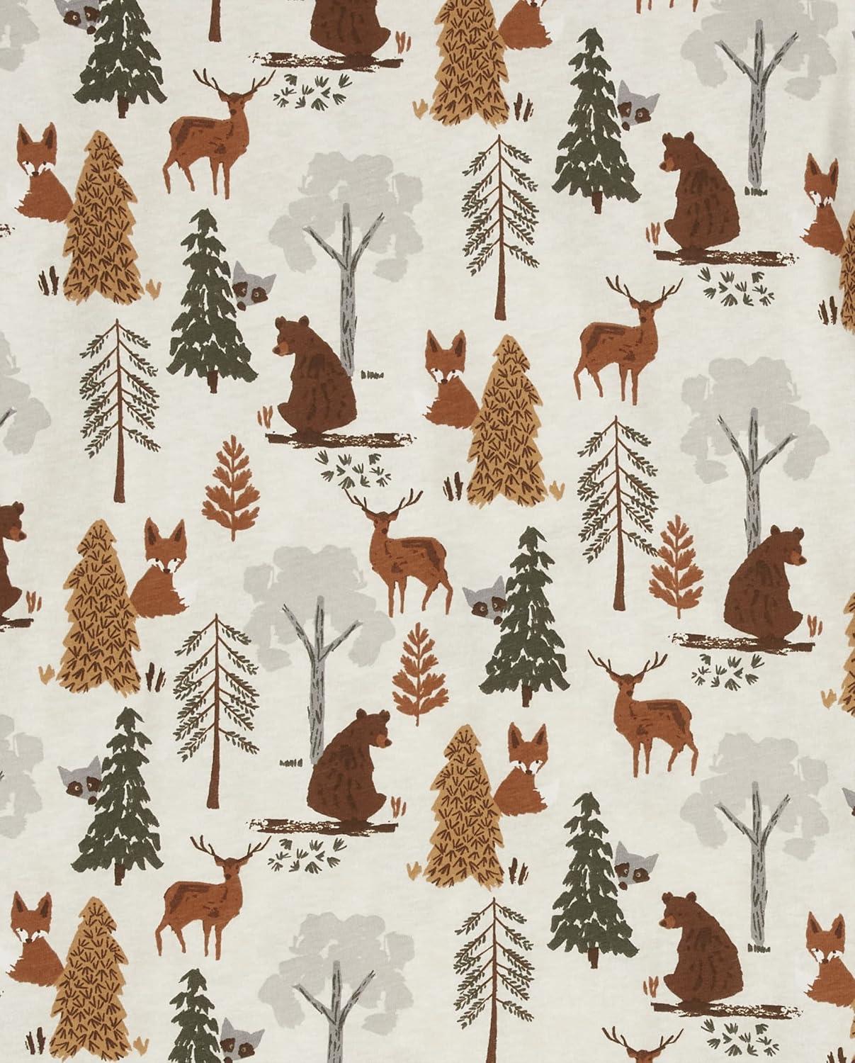 imageThe Childrens Place Family Matching Christmas and Holiday Pajama Sets CottonWoodland Allover