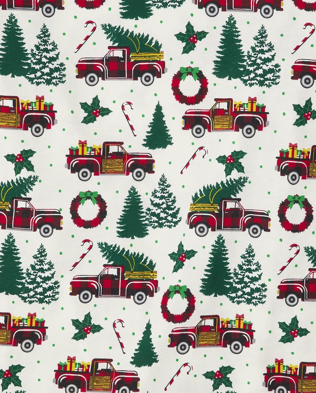 imageThe Childrens Place Family Matching Christmas and Holiday Pajama Sets CottonXmas Truck Allover