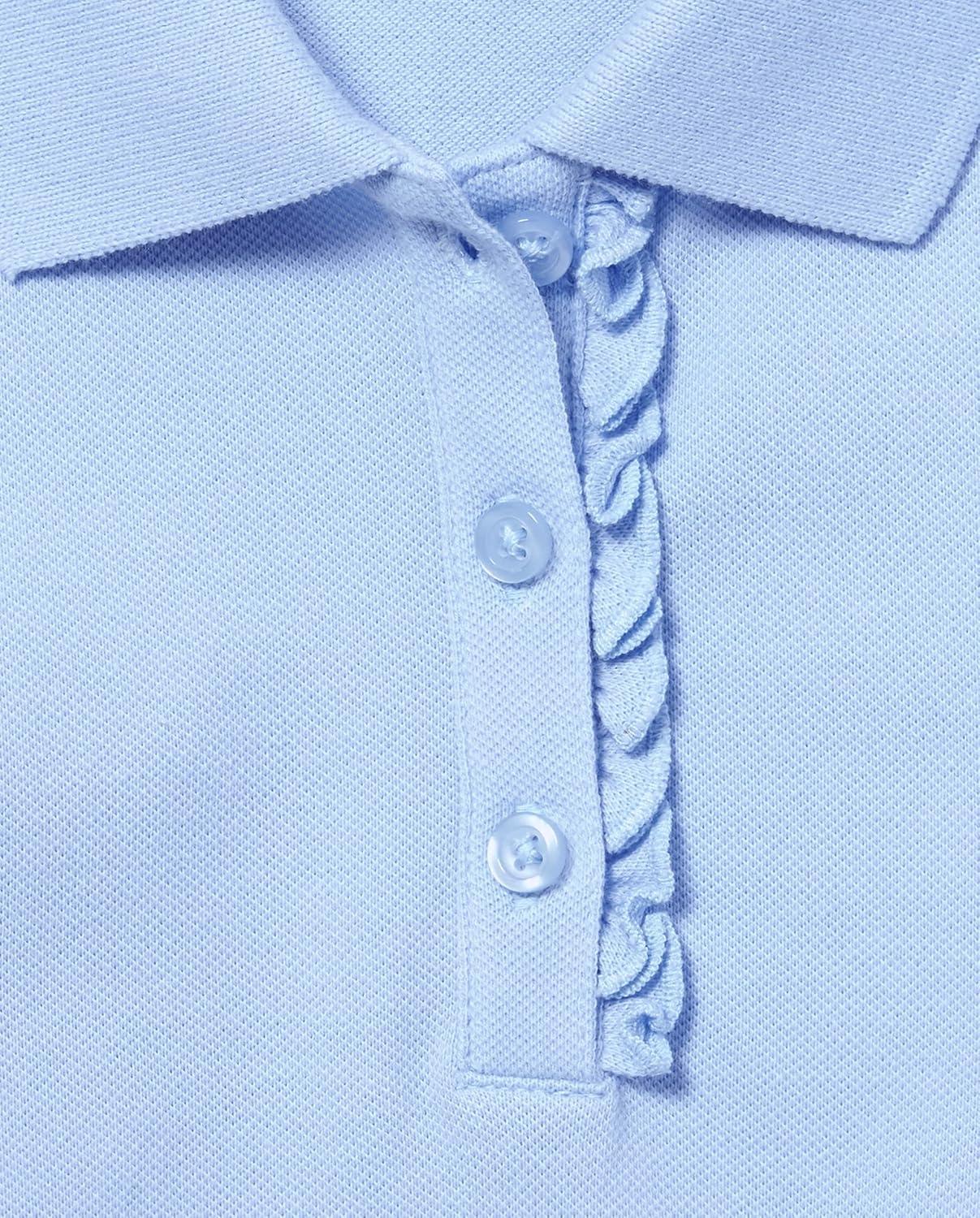 imageThe Childrens Place Girls Multipack Long Sleeve Ruffle Pique PolosDaybreak 2pack