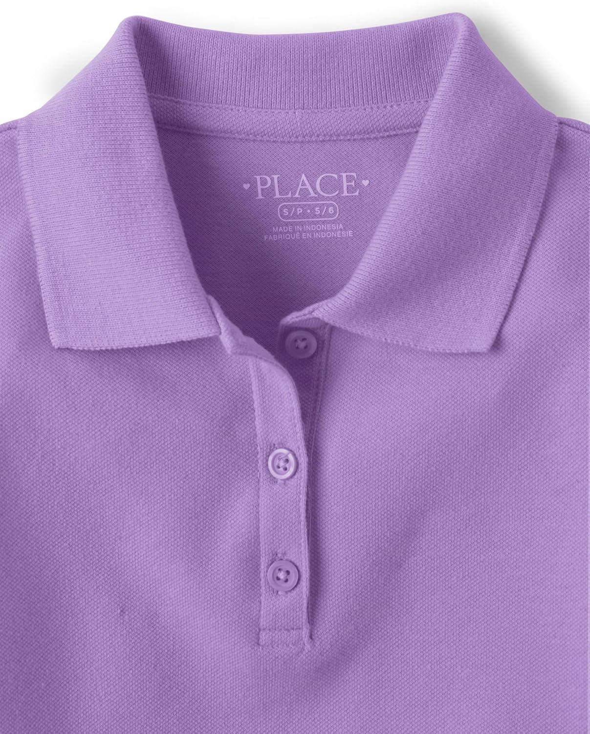imageThe Childrens Place Multipack Short Sleeve Pique PoloPurpleRegal VioletWhite