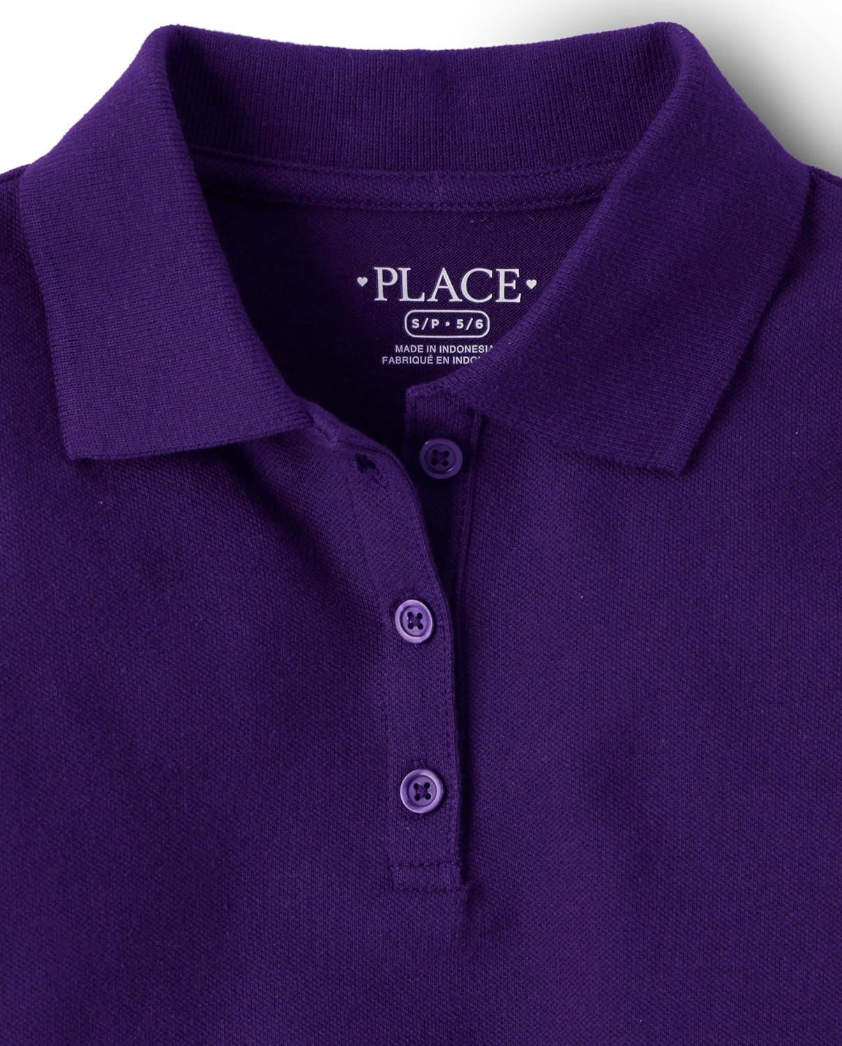 imageThe Childrens Place Multipack Short Sleeve Pique PoloPurpleRegal VioletWhite
