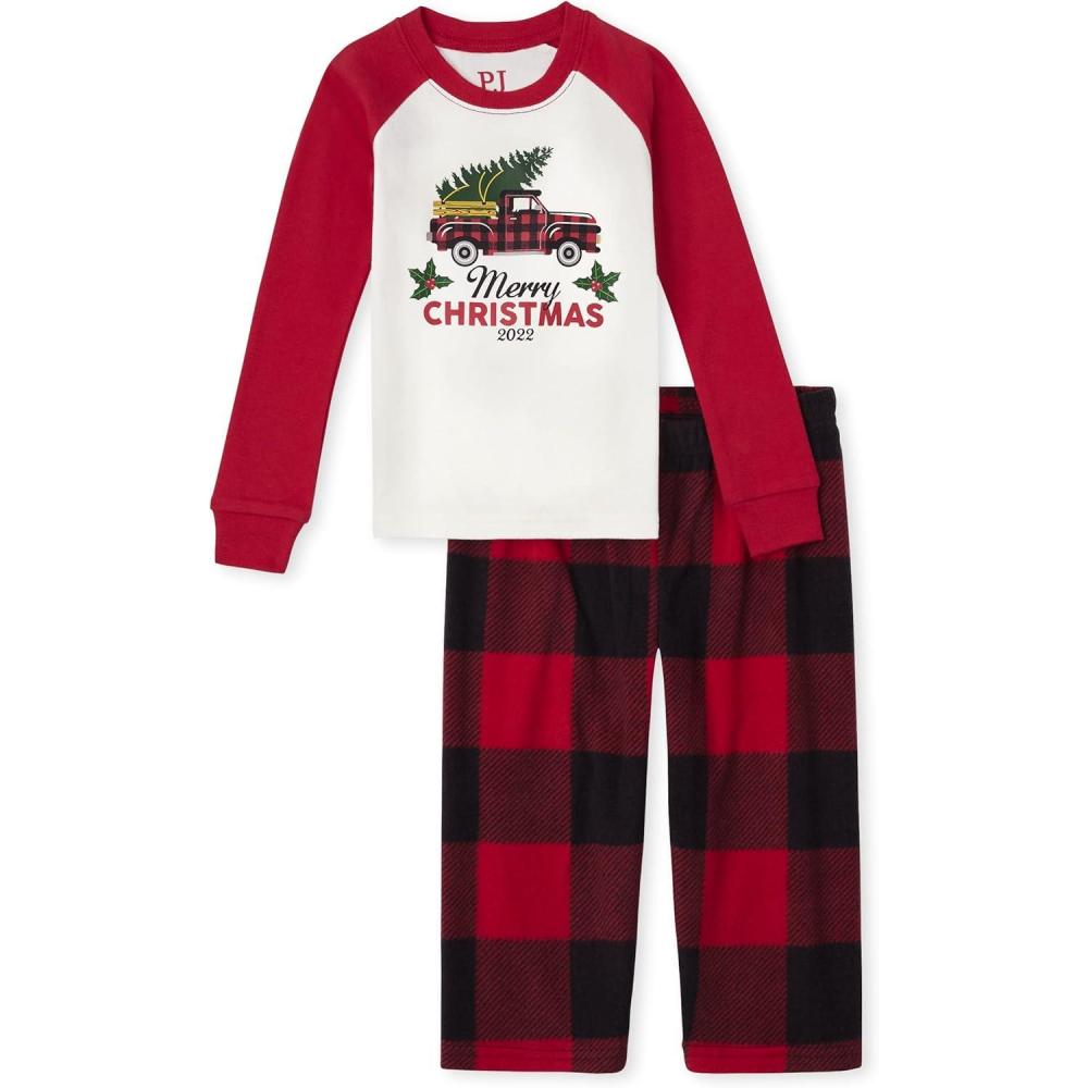 imageThe Childrens Place Baby and Family Matching Fleece Holiday Pajama SetChristmas Truck2022