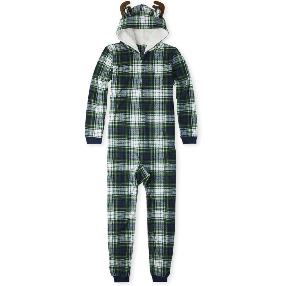 imageThe Childrens Place Baby and Family Matching Fleece Holiday Pajama SetMoose Plaid