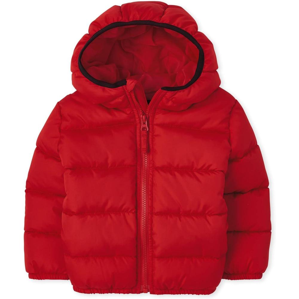 imageThe Childrens Place Baby and Toddler Boys Medium Weight WindResistant WaterResistant Puffer JacketRed