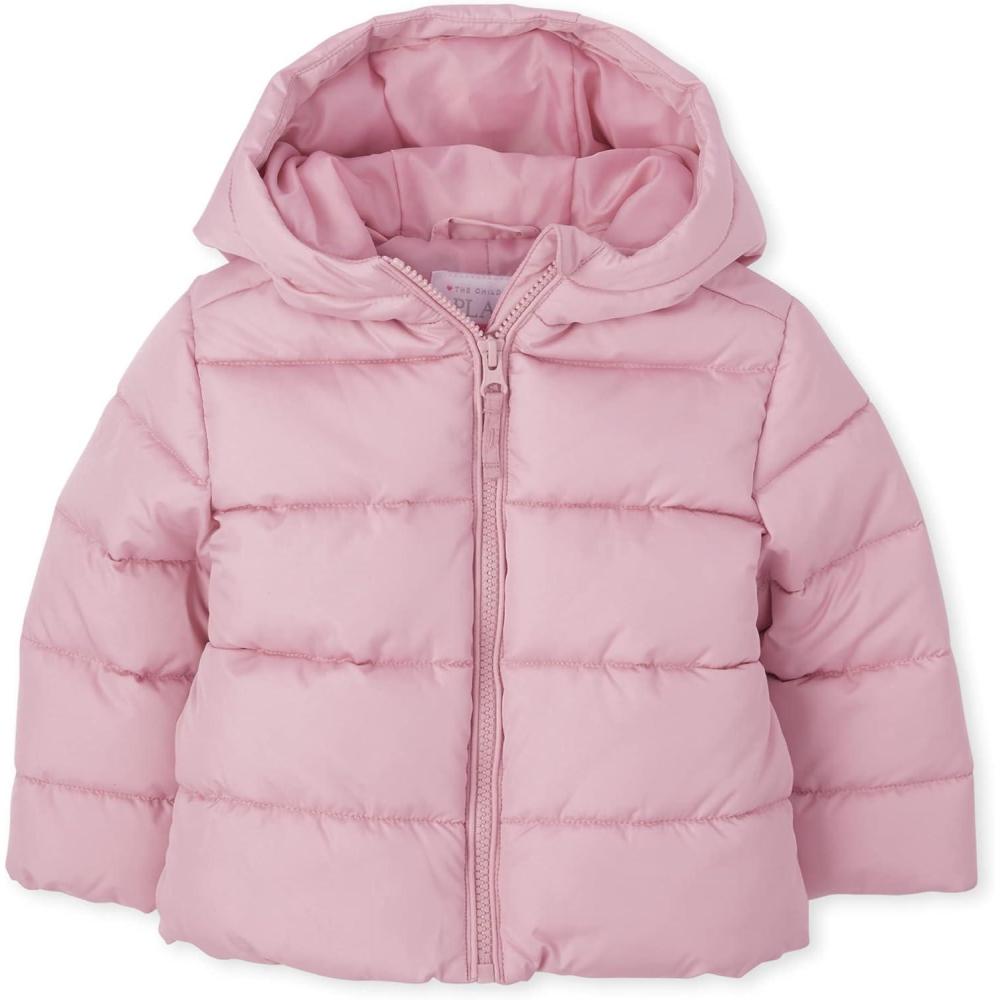 imageThe Childrens Place Baby and Toddler Girls Medium Weight WindResistant WaterResistant Puffer JacketRose Quartz
