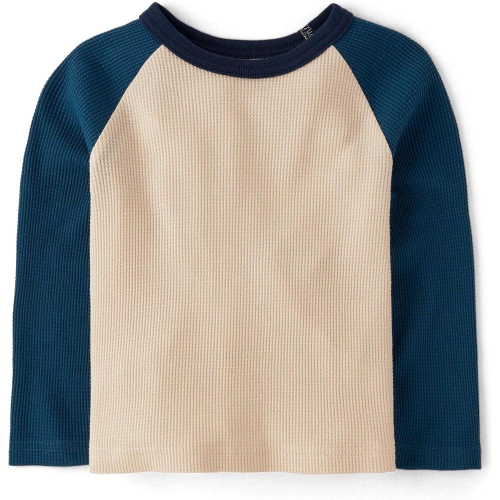 imageThe Childrens Place BabyBoys and Toddler Long Sleeve Thermal ShirtBlue Cream