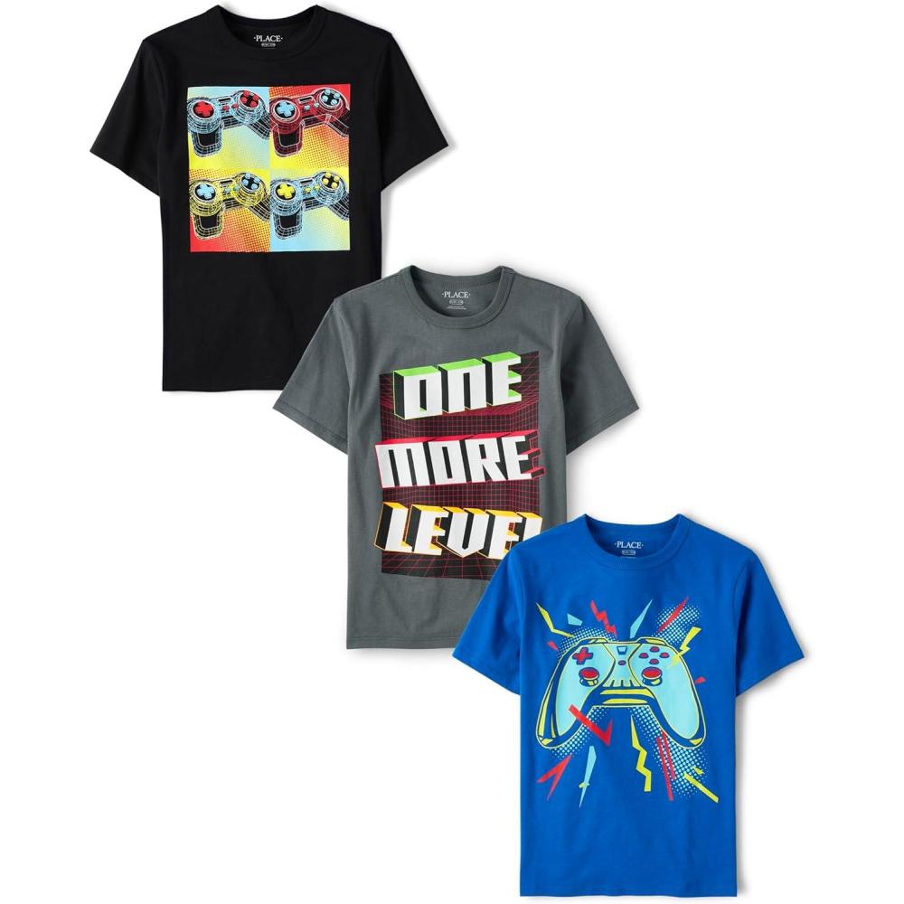 imageThe Childrens Place Boys Short Sleeve Graphic TShirt 3PackGaming ControllerOne More Level