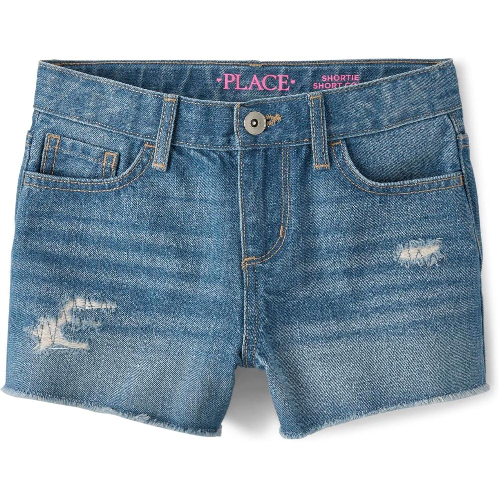 imageThe Childrens Place Denim Shortie ShortsRelaxed Dahlia