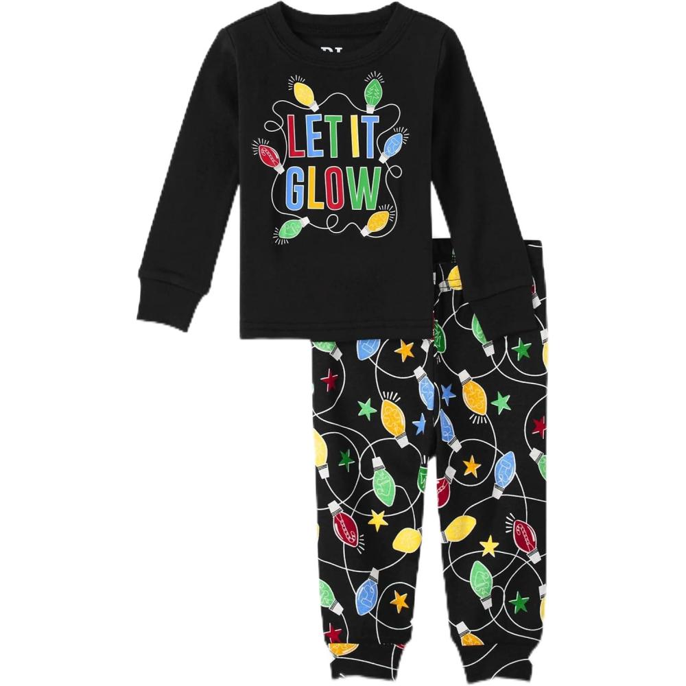 imageThe Childrens Place Family Matching Christmas and Holiday Pajama Sets CottonLet It Glow