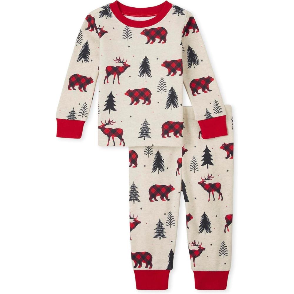imageThe Childrens Place Family Matching Christmas and Holiday Pajama Sets CottonMoose Bear