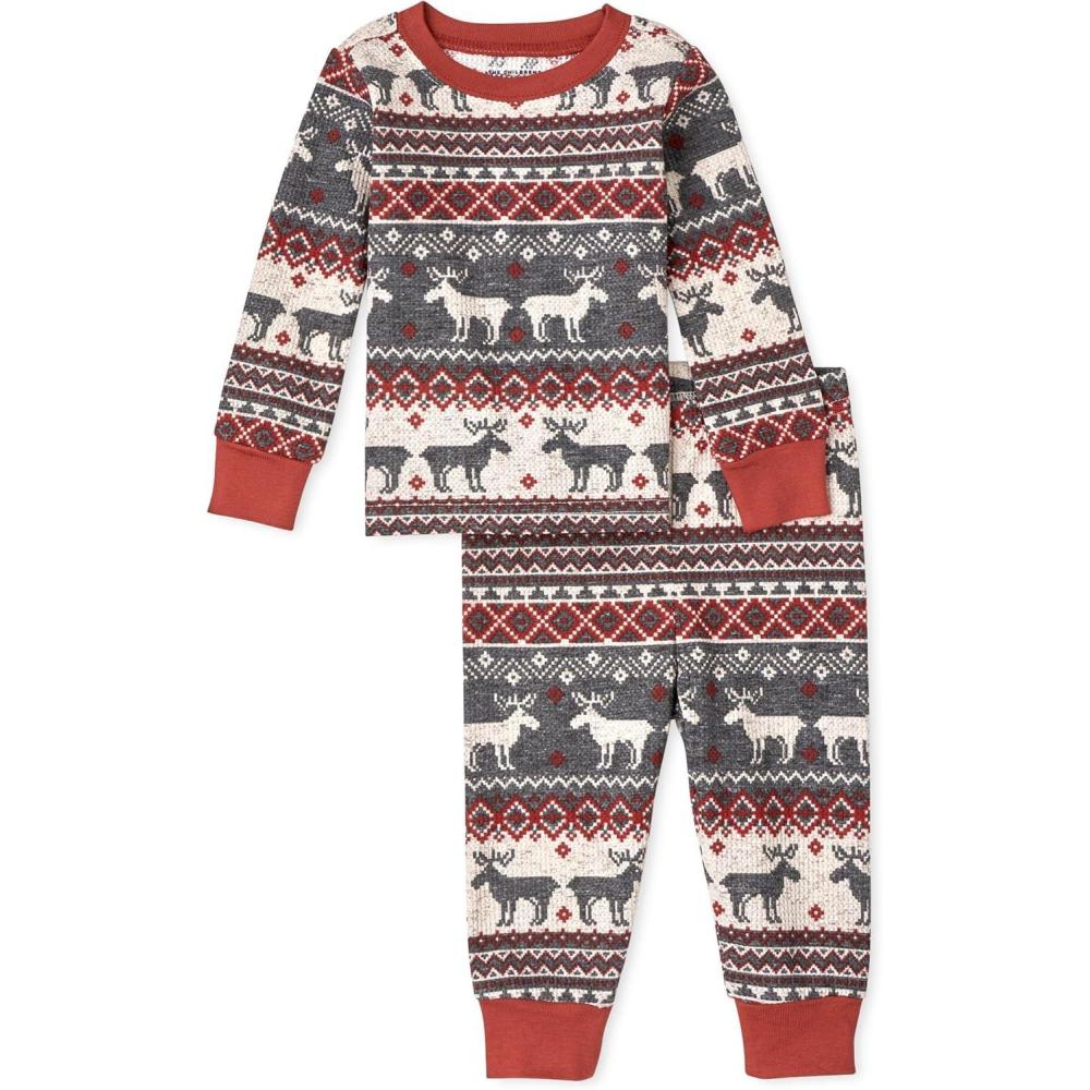imageThe Childrens Place Family Matching Christmas and Holiday Pajama Sets CottonMoose Fairisle