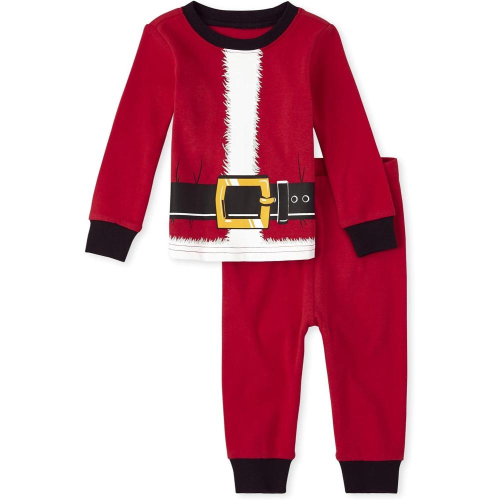 imageThe Childrens Place Family Matching Christmas and Holiday Pajama Sets CottonSanta Suit