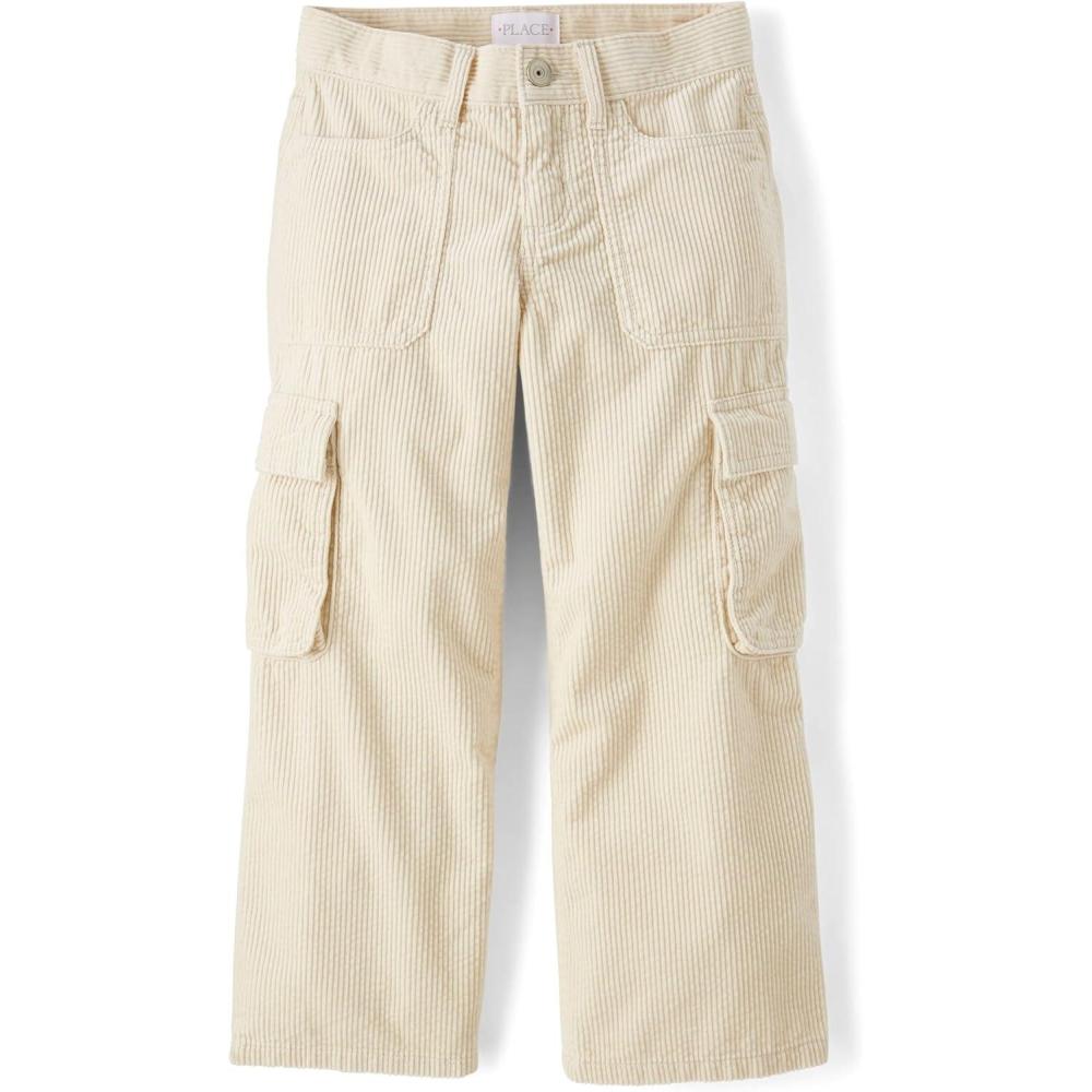 imageThe Childrens Place Girls Corduroy PantsHay Stack Baggy Cargo