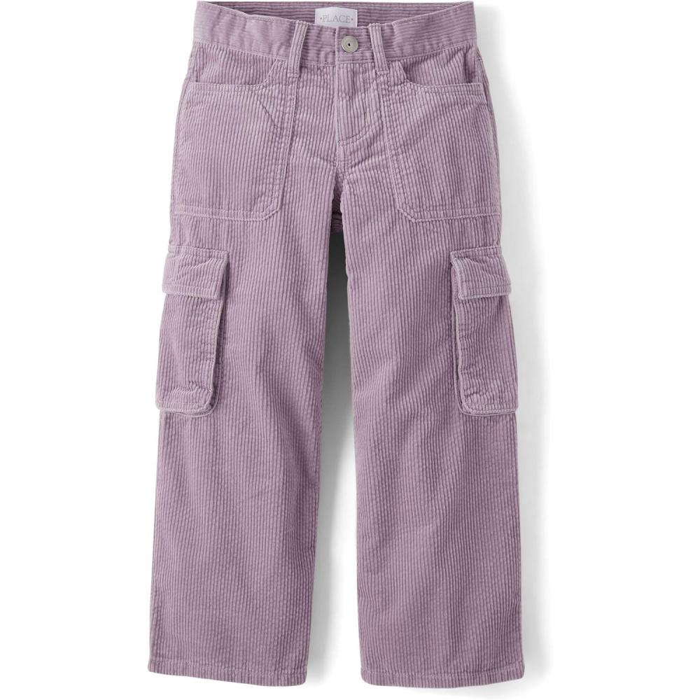 imageThe Childrens Place Girls Corduroy PantsThistle Mist Baggy Cargo