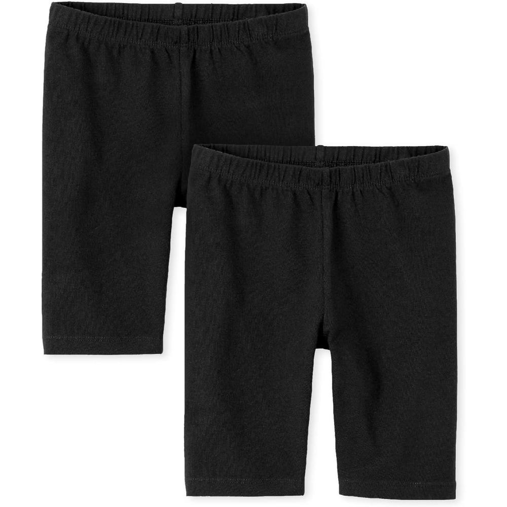 imageThe Childrens Place Girls Essential Bike ShortsBlack 2pack
