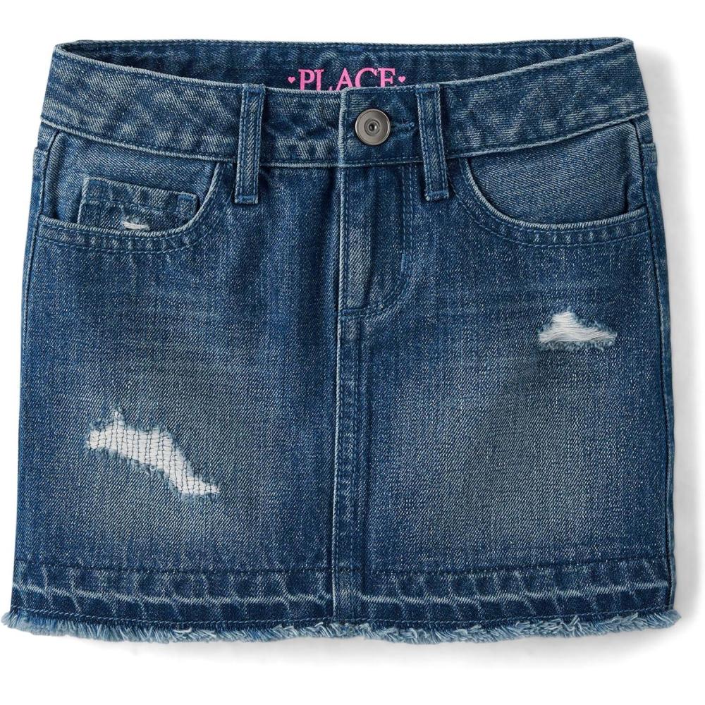 imageThe Childrens Place Girls Everyday Denim Skirts and SkortsRosalie Wash