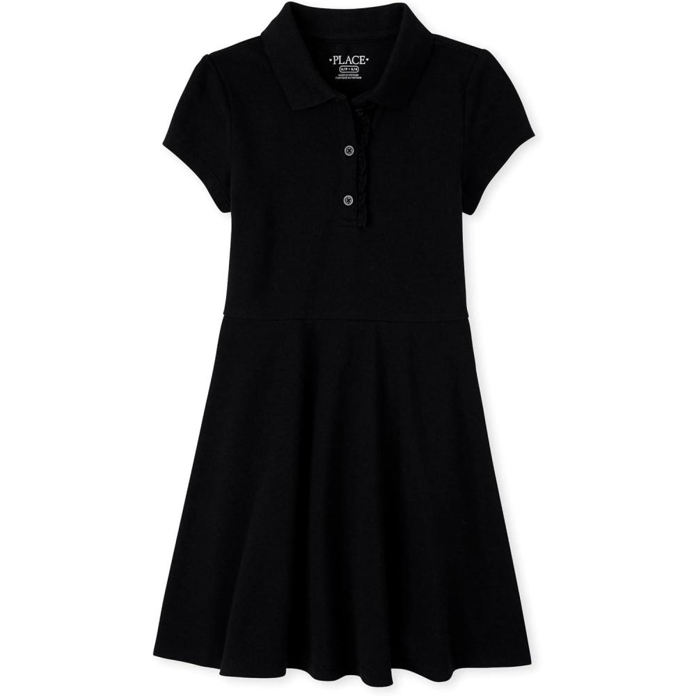 imageThe Childrens Place Girls Pique Polo DressBlack