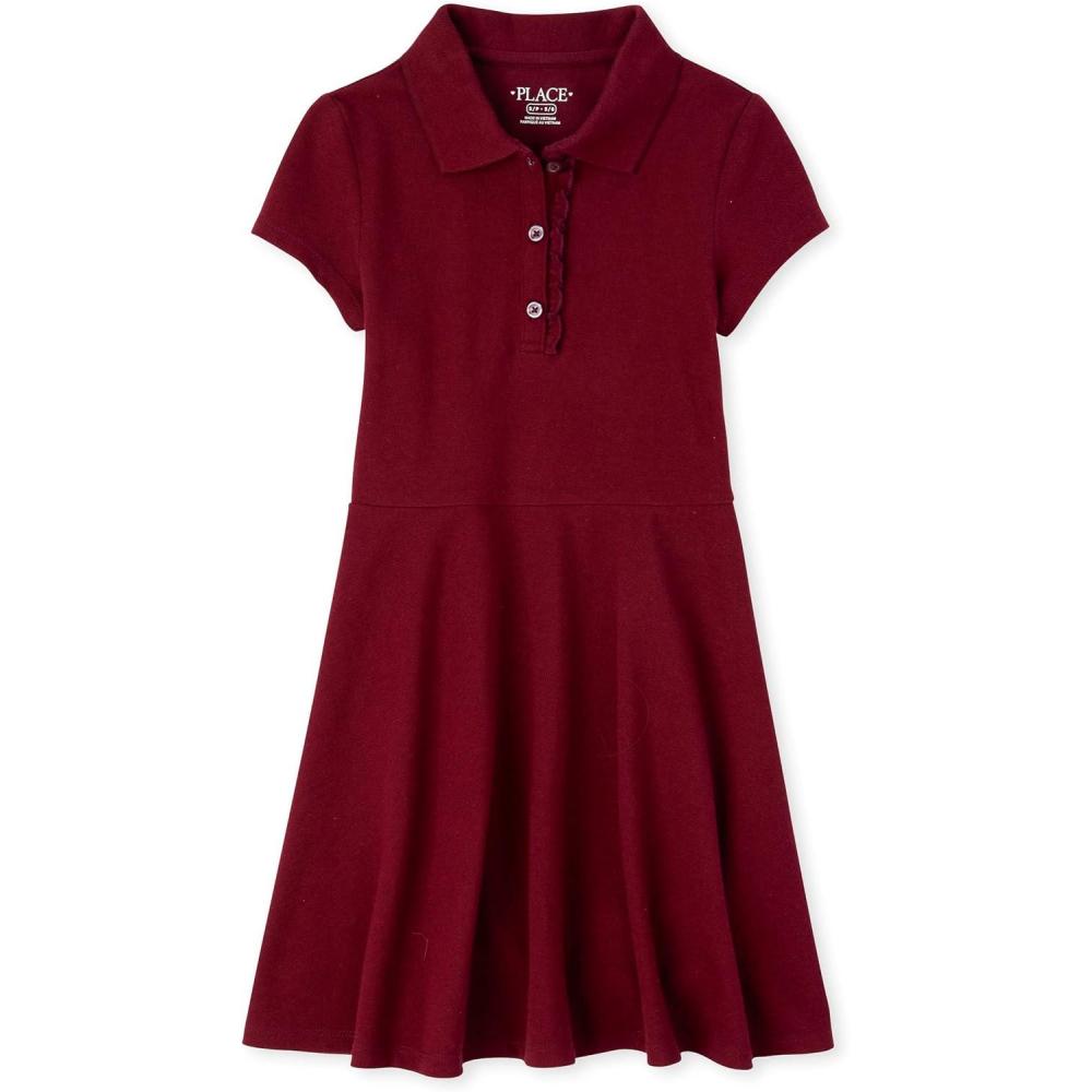 imageThe Childrens Place Girls Pique Polo DressRubine