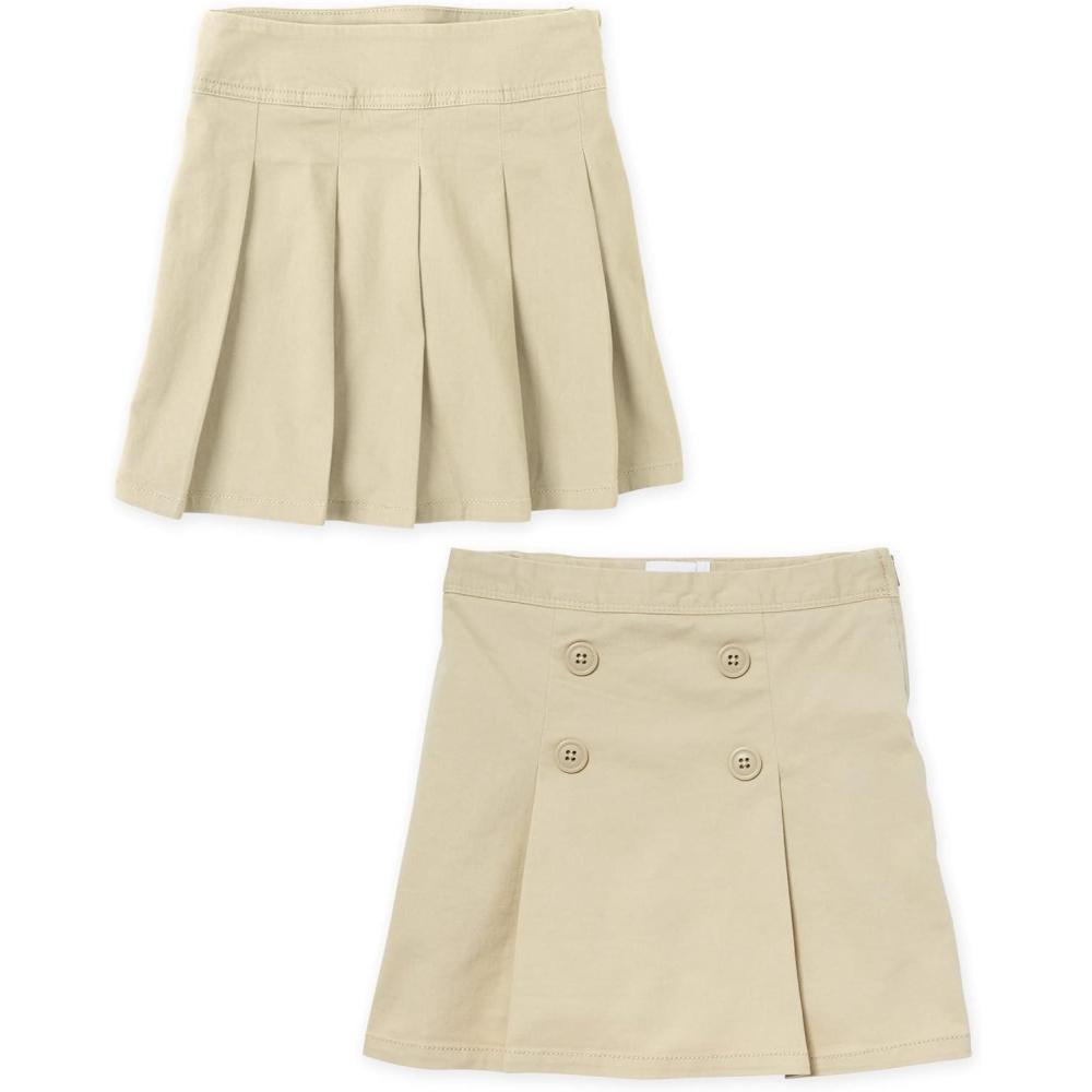 imageThe Childrens Place Girls PleatedButton SkortSandy 2pack