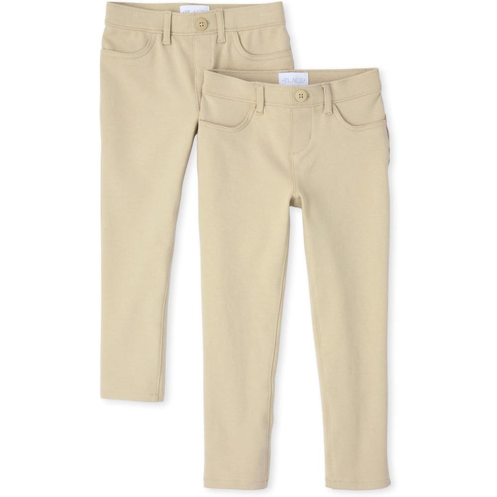 imageThe Childrens Place Girls Ponte Knit Pull on JeggingsSandy 2pack