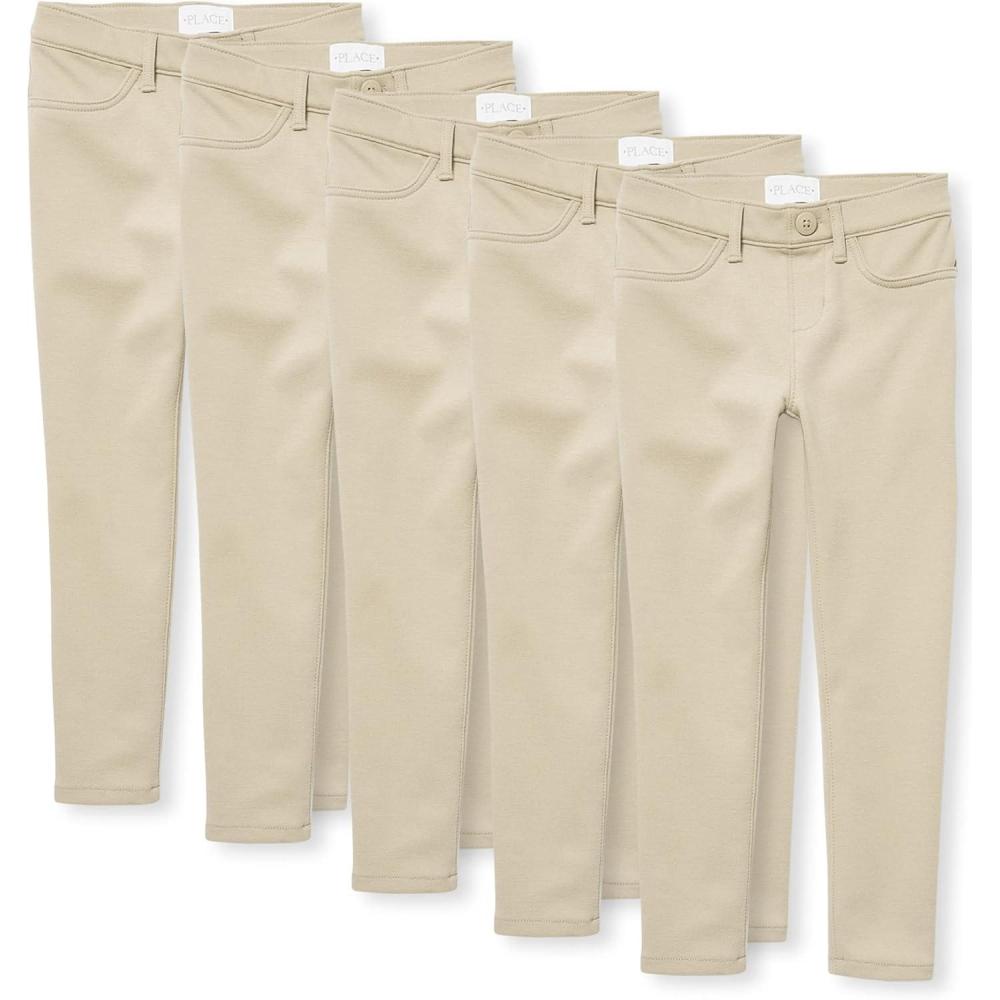 imageThe Childrens Place Girls Ponte Knit Pull on JeggingsSandy 5pack