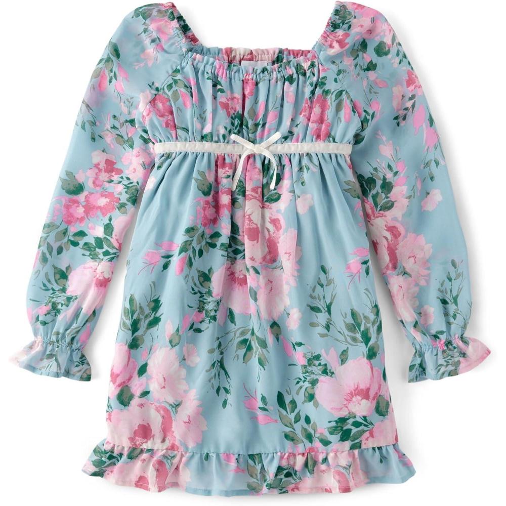imageThe Childrens Place Girls Shirt Dress Long SleeveCostal Cottage Floral