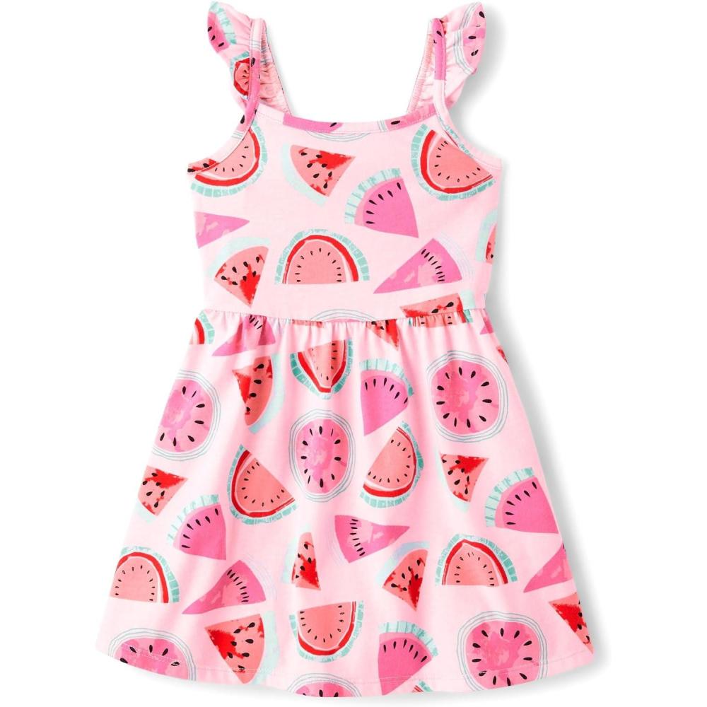 imageThe Childrens Place Girls Short Sleeve Dressy DressWatermelons