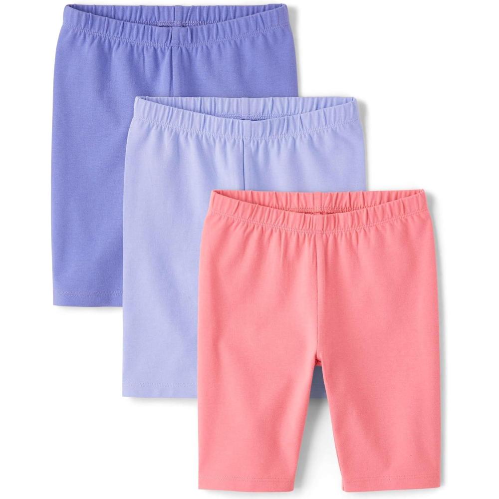 imageThe Childrens Place Girls Solid Bike ShortsPeriwinkle 3pack