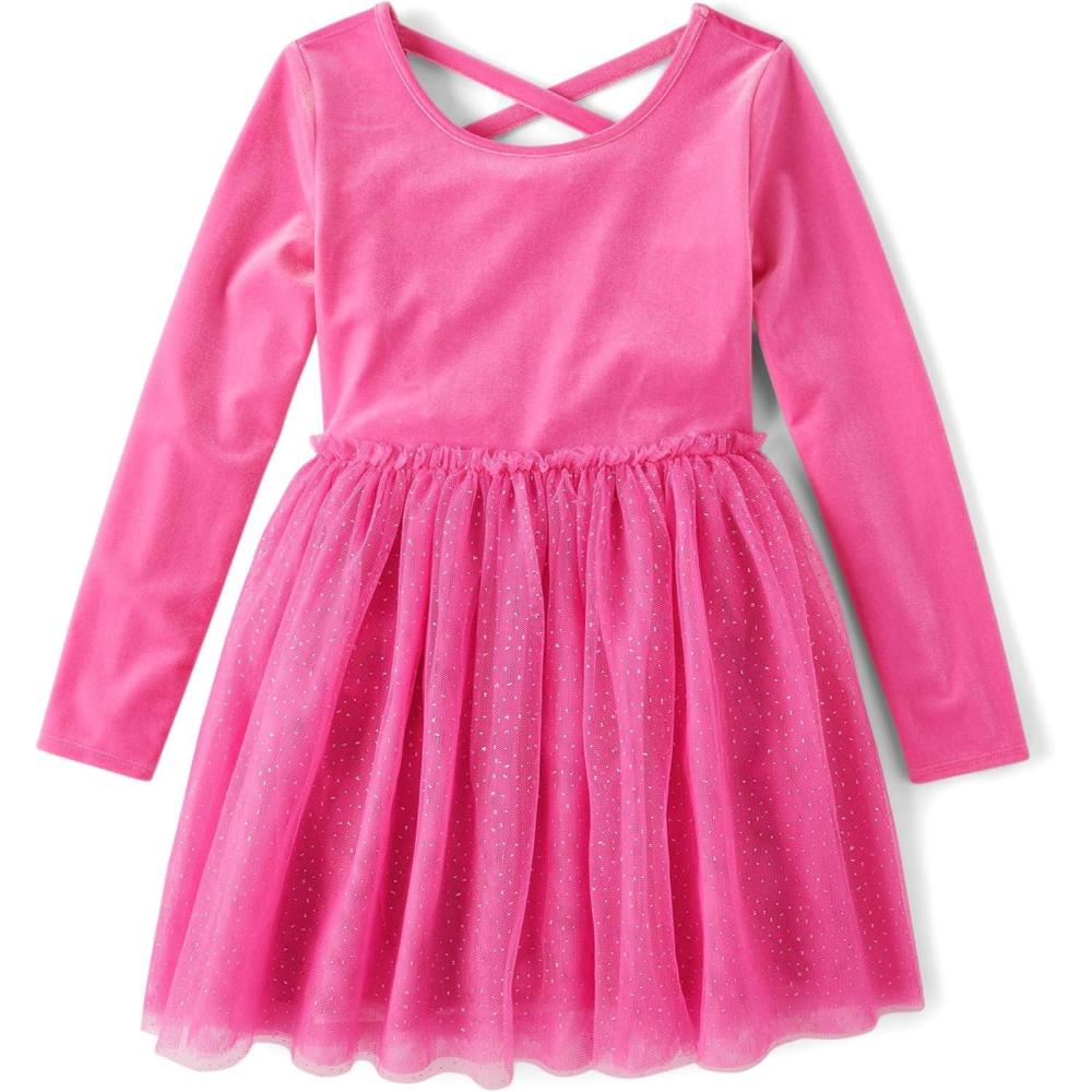 imageThe Childrens Place Girls Tutu Dress Long SleeveYreka Pink Velour