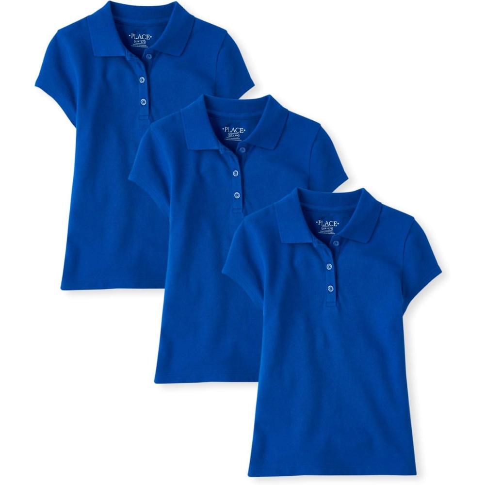 imageThe Childrens Place Multipack Short Sleeve Pique PoloRenew Blue