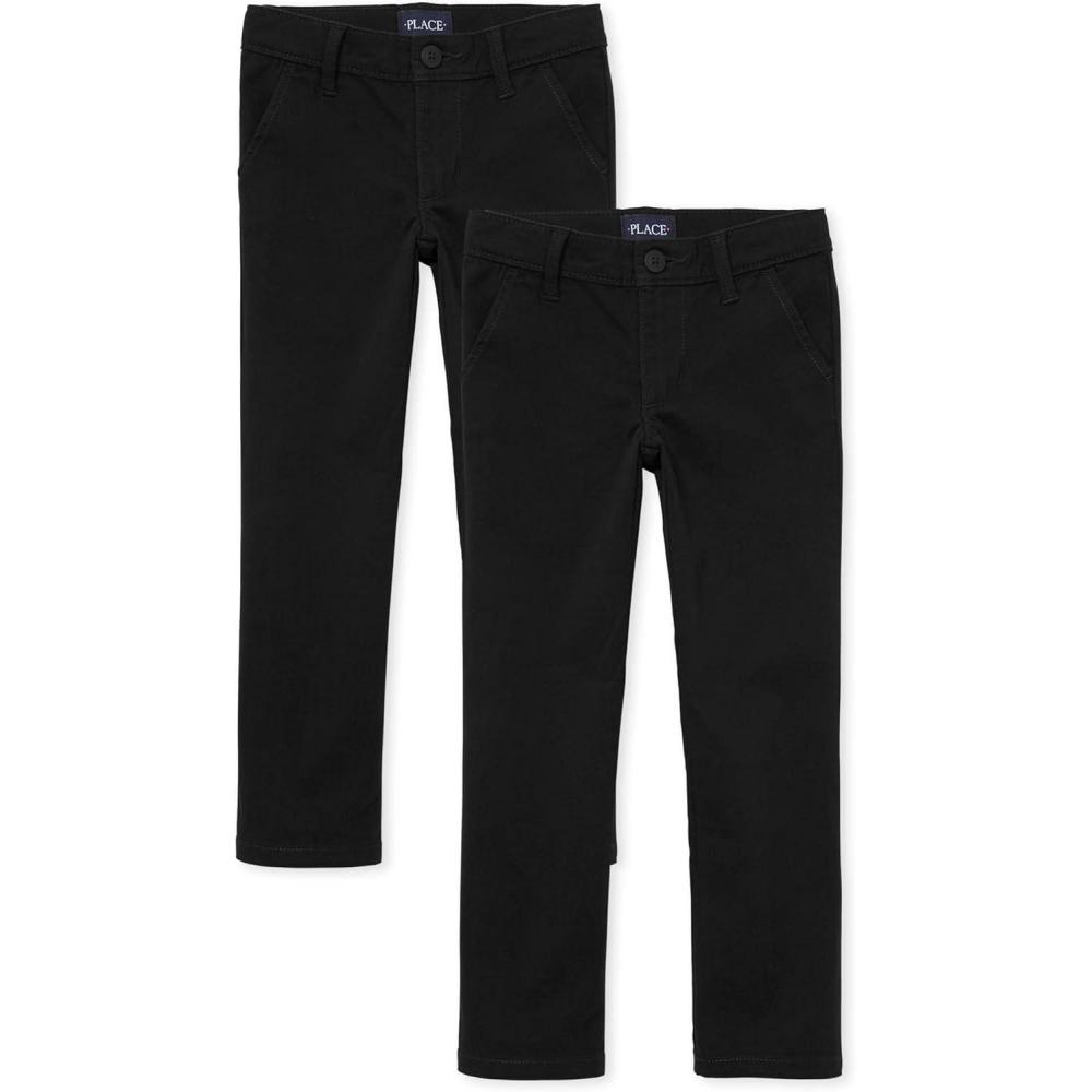 imageThe Childrens Place Stretch Skinny Chino PantsmultipacksBlack 2pack
