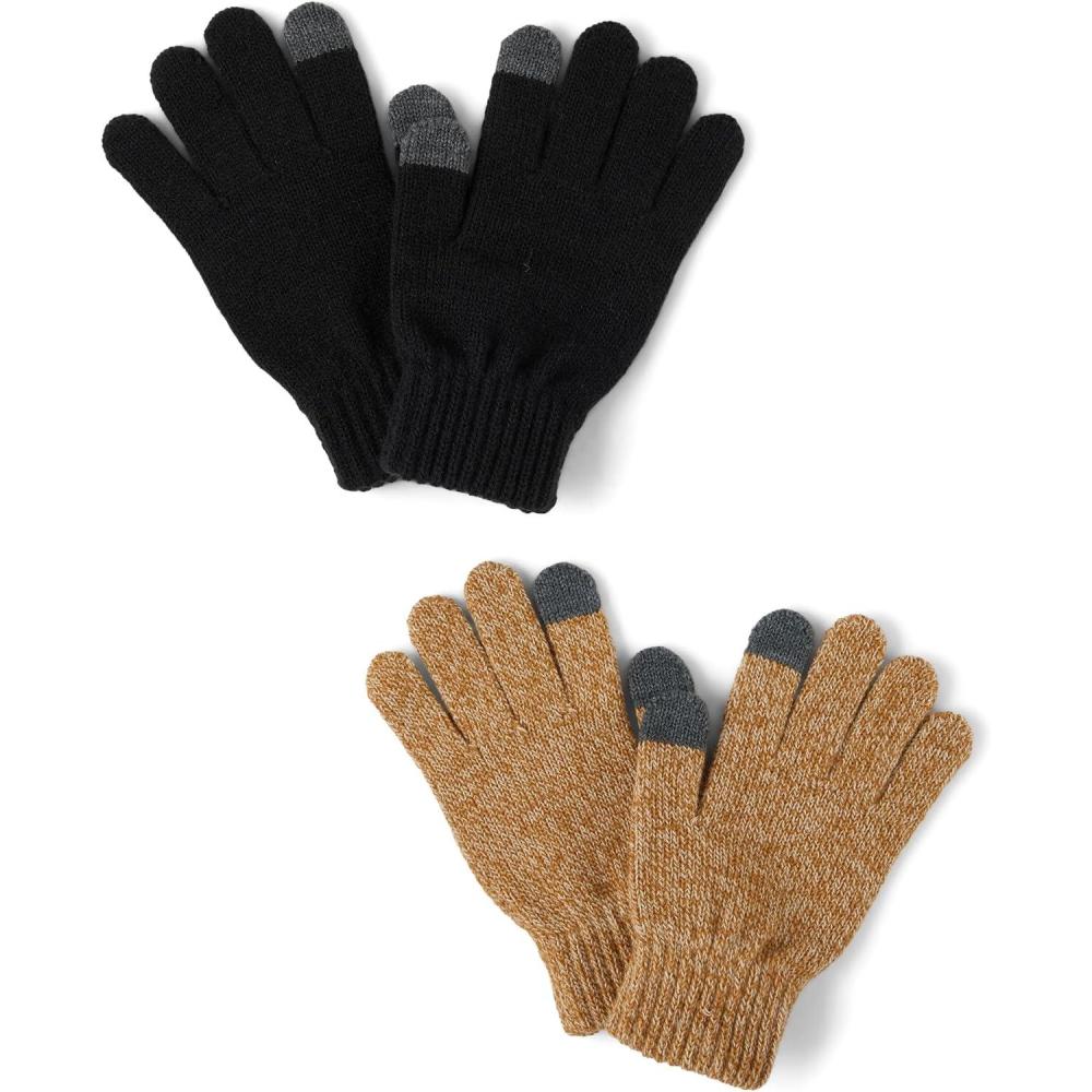 imageThe Childrens Place Unisex Kids Winter Knit Stretchy Texting Kids GlovesPearwood 2pack