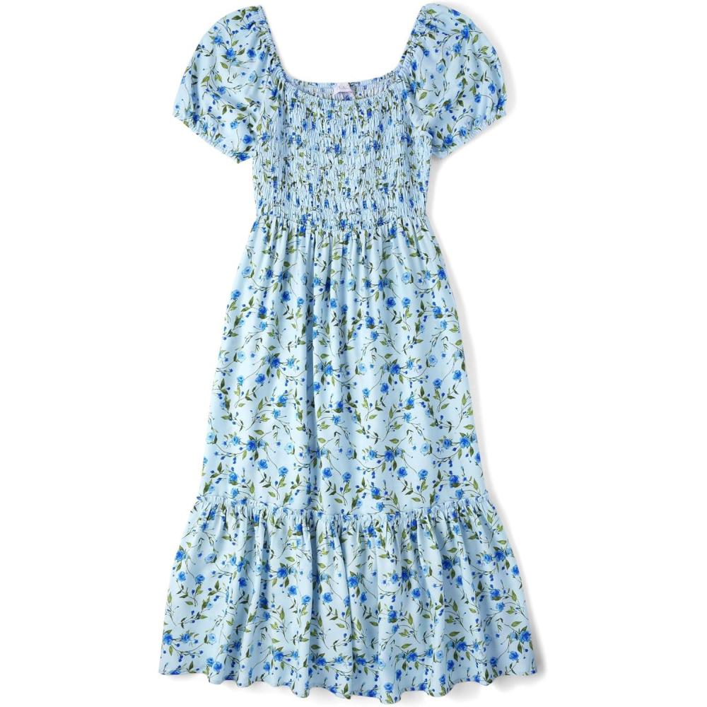 imageThe Childrens Place Womens Short Sleeve Holiday DressWhirlwind Blue Floral