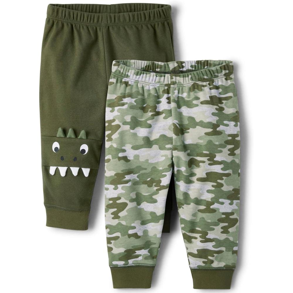 imageThe Childrens Place and Newborn Jogger BottomsDino Camo 2 Pack