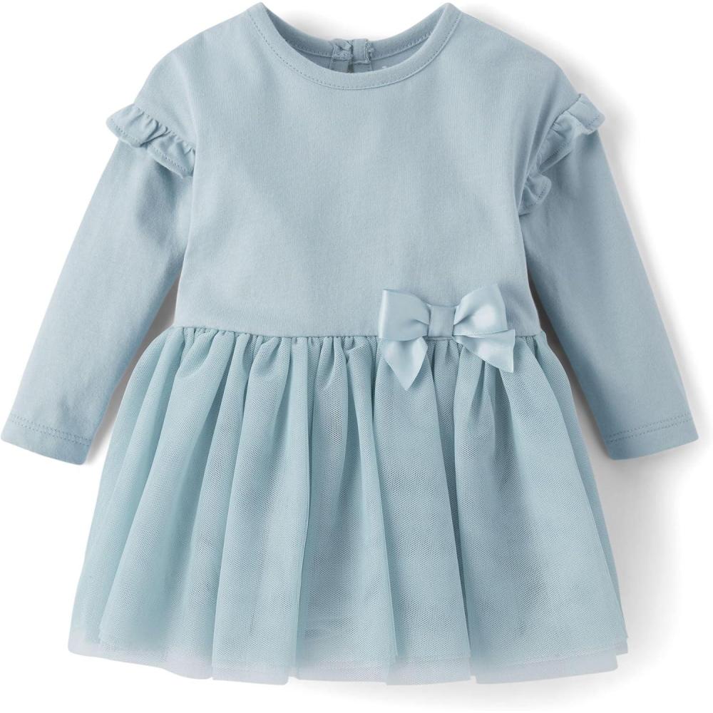 imageThe Childrens Place babygirls And Newborn Long Sleeve RomperDusky Blue Tutu