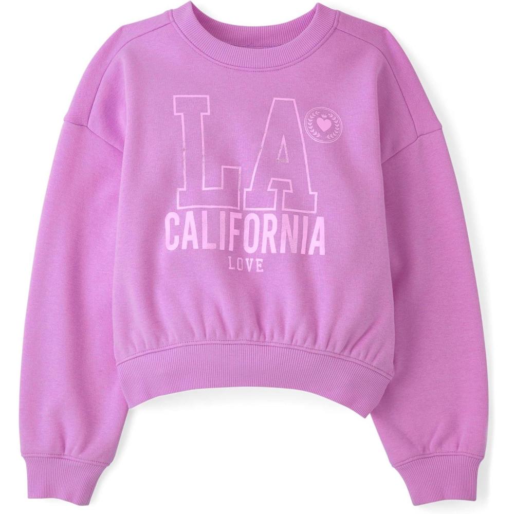 imageThe Childrens Place girls Active Long Sleeve Embellished Winter Warm SweatshirtLa Cali