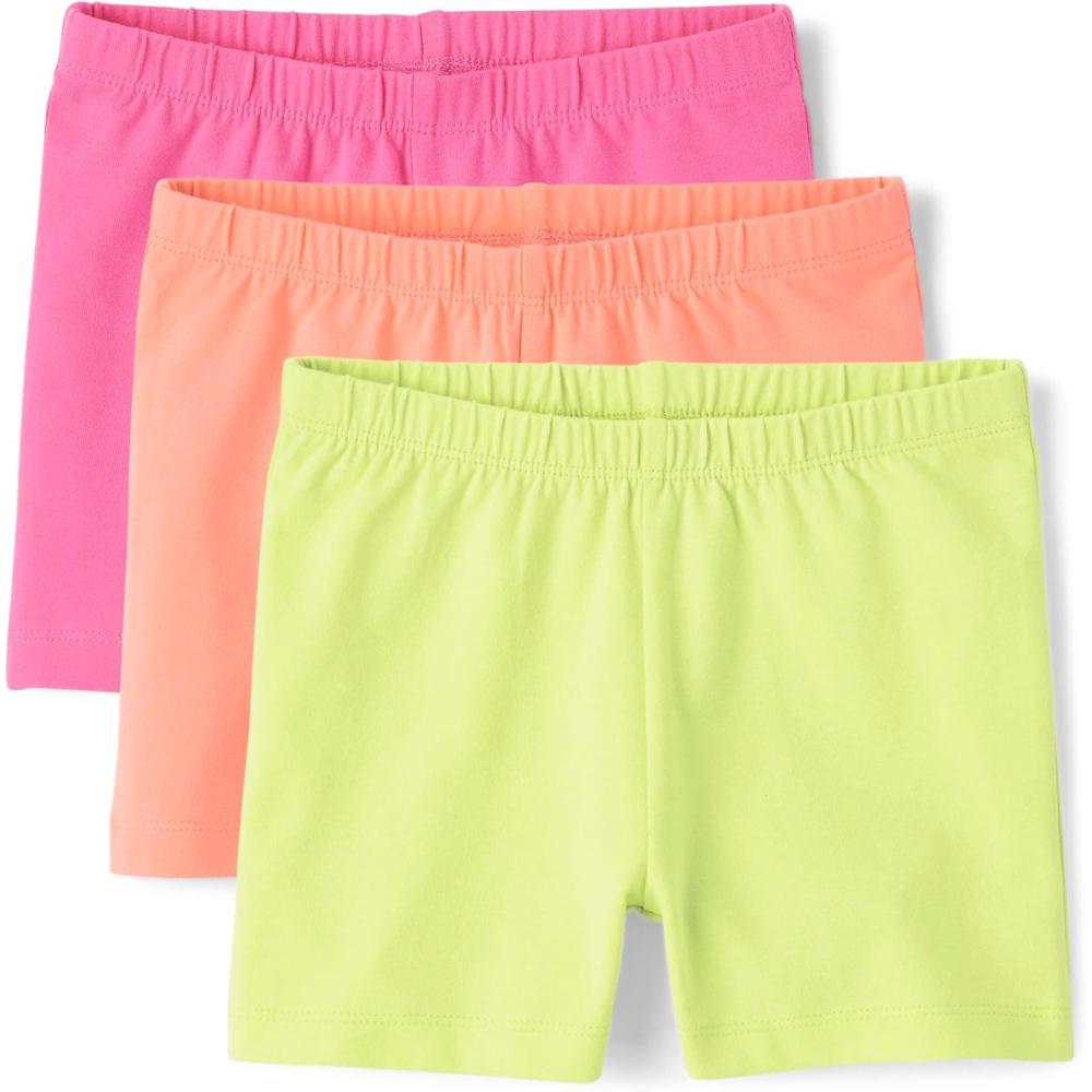 imageThe Childrens Place girls Assorted Cartwheel ShortsMagentaFrench RoseNeon Yellow 3pack