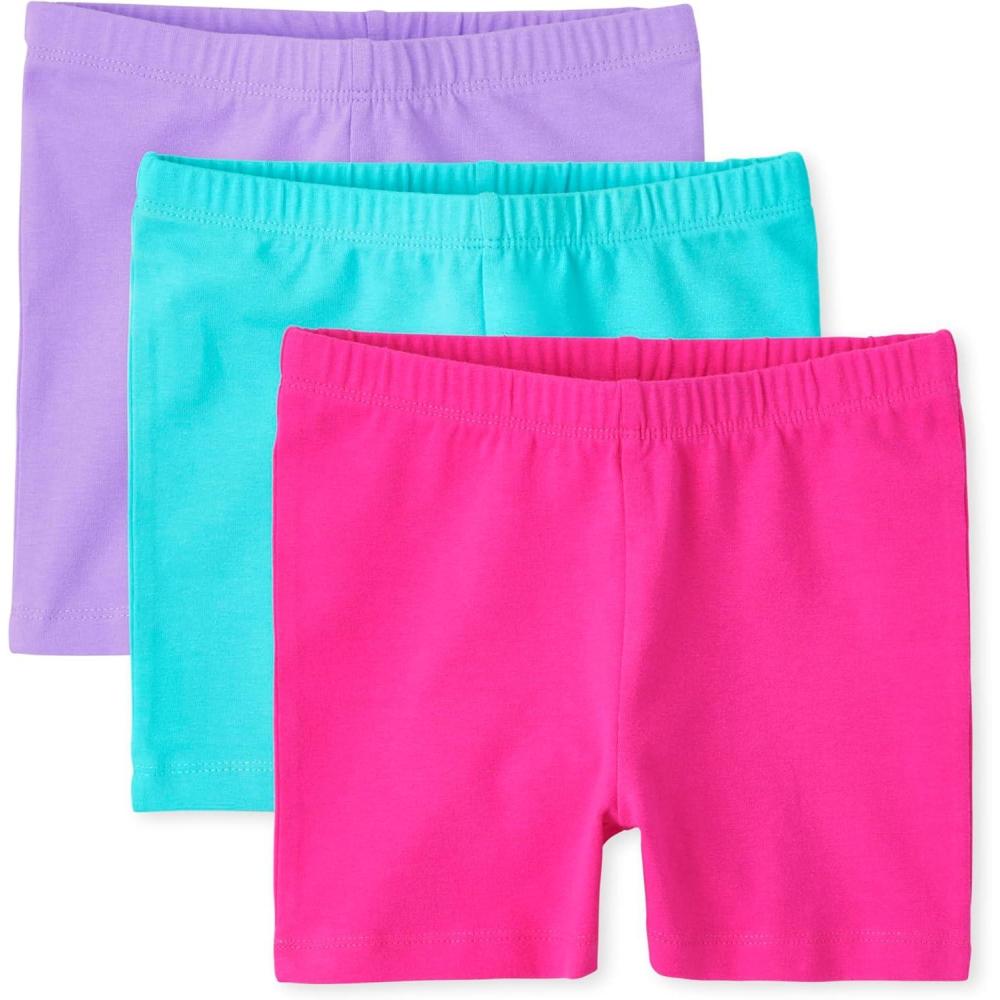 imageThe Childrens Place girls Assorted Cartwheel ShortsNeon Pink 3pack