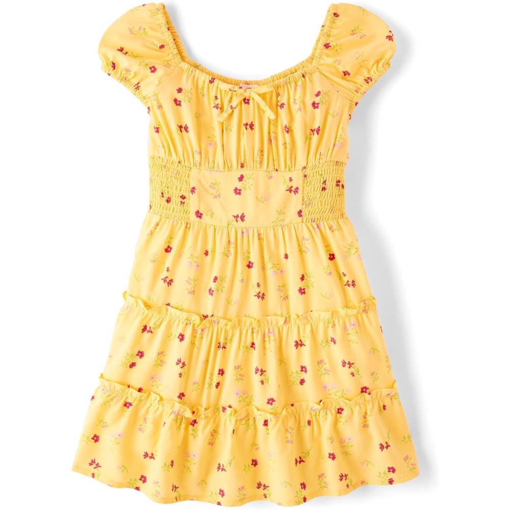 imageThe Childrens Place girls Floral Smocked Babydoll DressSun Valley