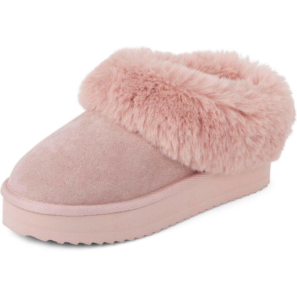 imageThe Childrens Place girls Girls IndoorOutdoor Comfy Slip on Platform Shoes Faux Fur LinedPink