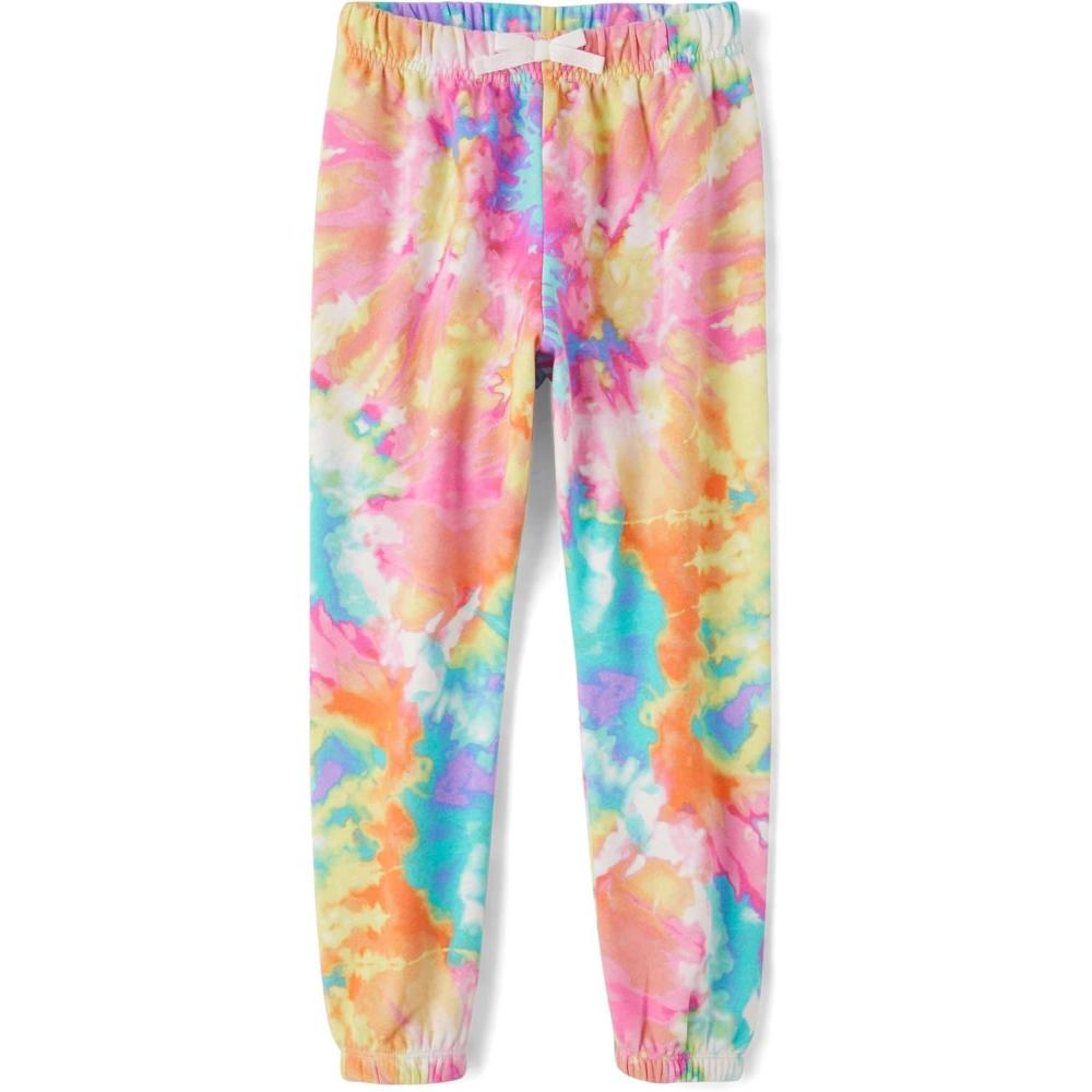 imageThe Childrens Place girls Knit Active SweatpantsMulticolor Tie Dye