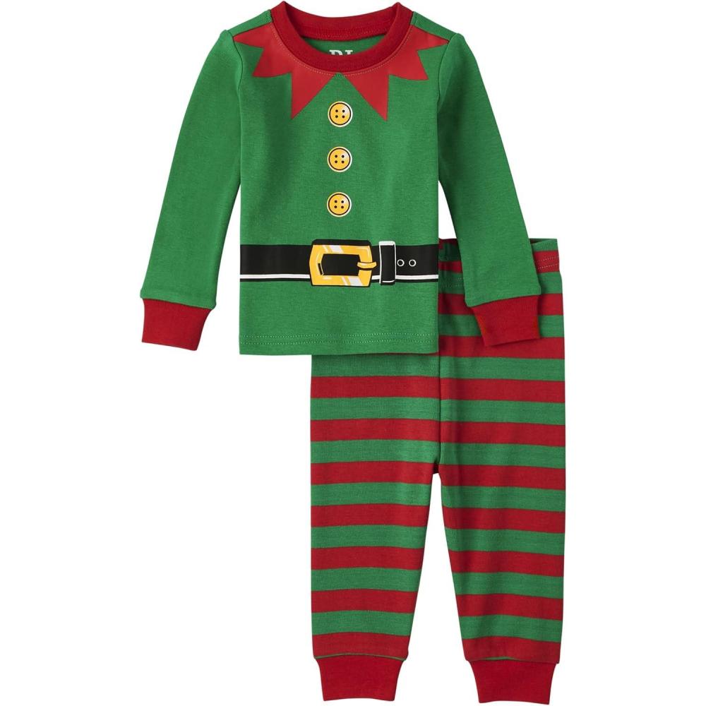 imageThe Childrens Place unisexbaby And Kids Sibling Matching Holiday Pajama Sets CottonElf Christmas Suit