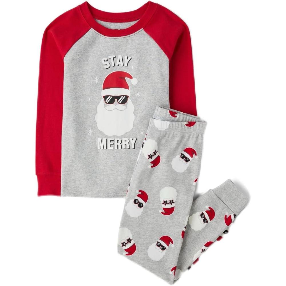 imageThe Childrens Place unisexbaby And Kids Sibling Matching Holiday Pajama Sets CottonStay Merry