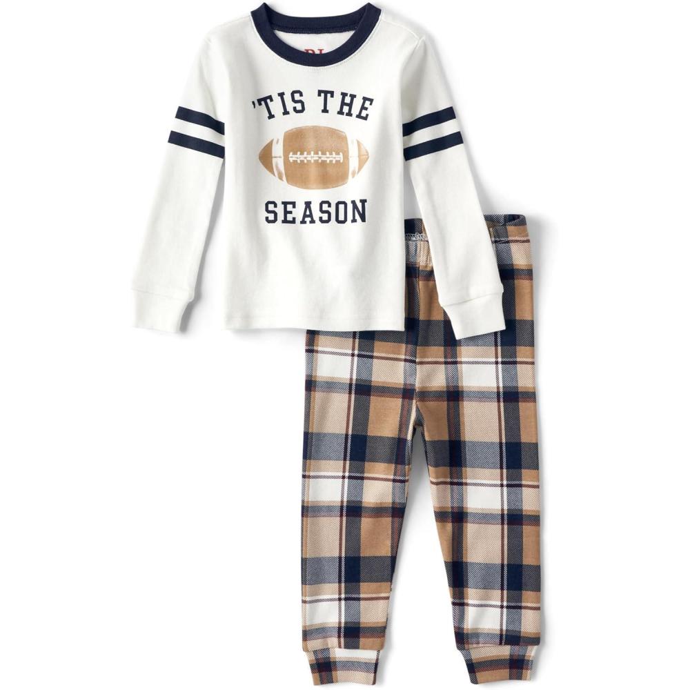 imageThe Childrens Place unisexbaby Family Matching Football Pajama Sets CottonTis the Season