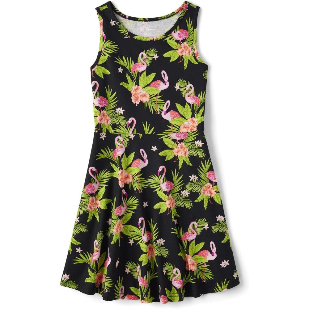imageThe Childrens PlaceShort Sleeve Fashion DressFlamingo Floral