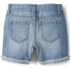 Denim Midi Shorts(Destructed Rose Wash)