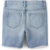 Denim Midi Shorts(Straight Leg Peony Wash)