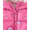 The Children’s Place Baby and Toddler Girls’ Medium Weight Wind-Resistant, Water-Resistant Puffer Jacket(Jazzberry Rainbows)